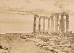 Frédéric Boissonnas Swiss, T. of Poseidon-Sunium, vintage gelatin silver print