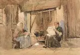Kitchen Interior by Frank McKelvey, watercolour, sold May 2017