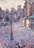 Christmas Eve, Dusk, Le Vigan by Arthur K. Maderson, oil on card on panel, sold May 2017