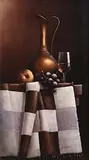 David French Le Roy, Still Life with Wine and Fruit