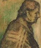 William Conor, The Shawlie, wax crayon