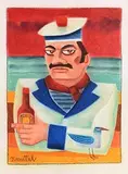 Navy Man by Graham Knuttel, pastel on paper, offered May 2017