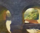 Thomas Ryan, Under the Bridge, oil on canvas
