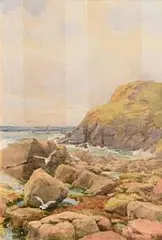 Seascape by Helen O'Hara, watercolour, offered May 2017