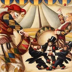 Edgar Barrios Peruvian, Circus Series, oil on canvas
