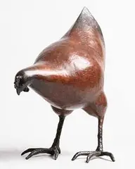 Krystyna Pomeroy, Speckled Hen, unique bronze