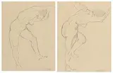 Nude Studies by Mary Swanzy, pair of pencil drawings, sold May 2017
