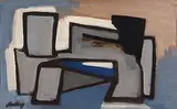 Abstract by Markey Robinson, gouache on board, sold May 2017