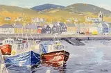 Ivan Sutton, Lobster Boats, Dingle, Co Kerry, oil on board