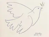 Blue Dove of Peace by Pablo Picasso Spanish, limited edition lithograph numbered 443/1000 (Published by S.P.A.D.E.M., Societe de la Propriete Artistique aet des Dess, sold May 2017