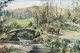 Gordon King British, Figures in a Country Landscape, oil on canvas