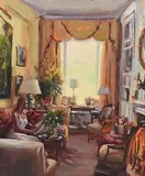 Drawing Room by Norman Teeling, oil on canvas board, sold May 2017