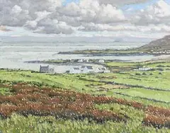 John Kirwan, Dooega Village, 1997, oil on canvas board