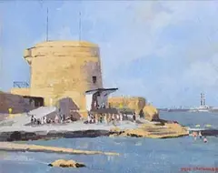 Stephen Browning, Seapoint, Dublin, oil on board