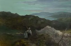 George William Russell, Where the Unquiet Hours Depart, oil on canvas
