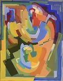 Composition by Evie Hone, gouache on card, sold Apr 2017