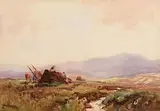 Gathering the Peat by Frank McKelvey, watercolour, offered Apr 2017