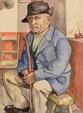 Harry Kernoff, Working Man (Seamus Beag, origin Kerry), 1933, watercolour