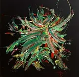 Michael Flatley, Tribal Dance, oil on marley