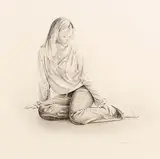 John Waterhouse British, Study of Fiona, pencil drawing