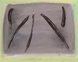 Tony O'Malley, 5 Feathers, 1983, mixed media on board