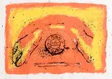 Neil Shawcross, Orange Telephone, oil on paper