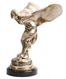 Spirit of Ecstasy by Charles Robinson Sykes British, silver plated sculpture on marble base, sold Apr 2017