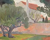 Mary Swanzy, Cottage Garden, oil on canvas