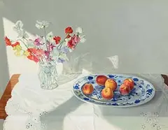 Carey Clarke, Still Life - Fruit & Flowers, oil on canvas