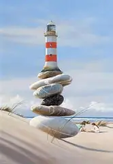 The Lighthouse by Jimmy Lawlor, oil on board, sold Apr 2017