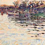 Salcombe Evening, Devon England by Arthur K. Maderson, oil on board, sold Apr 2017