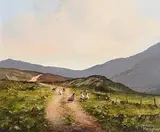 Eileen Meagher, Foraging on Mountain Track, oil on canvas