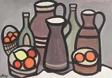 Still Life on Tabletop by Markey Robinson, gouache on card, sold Mar 2017