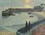 Ciaran Clear, Low Tide, Rush Harbour, oil on board