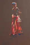 Figure Against Evening Light by Arthur K. Maderson, acrylic on board, sold Mar 2017