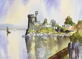 Kenneth Webb, Blackrock Castle, Cork, watercolour, ink & oil on paper