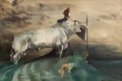 Ann Griffin-Bernstorff, The White Bull of Cooley, oil on canvas