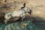 Ann Griffin-Bernstorff, The White Bull of Cooley, oil on canvas