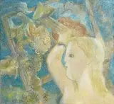 Piet Sluis, Figure with Frame and Birds