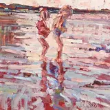 A Dip at Dusk by Arthur K. Maderson, oil on board, sold Mar 2017