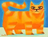 Ginger Cat by Graham Knuttel, oil on canvas, sold Mar 2017