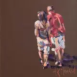 Arthur K. Maderson, Study of Two Figures, gouache