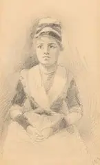 Sarah Purser, Portrait of a Young Lady, pencil drawing