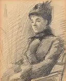 Sarah Purser, Portrait of a Lady, pencil drawing