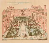 Julian Trevelyan, St. Catherine's College, Cambridge, limited edition lithograph, artist's proof