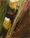 Jill Dennis, Blow Hole, Dun an Oir, oil on board