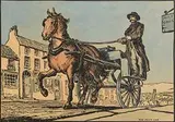 The Post Car by Jack Butler Yeats, hand coloured cuala press print, sold Mar 2017
