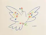 Dove and Flowers by Pablo Picasso Spanish, limited edition lithograph numbered 722/1000 (Published by S.P.A.D.E.M., Societe de la Propriete Artistique aet des Dess, sold Mar 2017