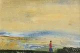 Daniel O'Neill, Figure in the Landscape, oil on board