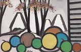View from the Window by Markey Robinson, gouache on board, sold Jan 2017